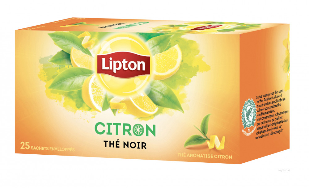 LIPTON Boîte de Thé Lipton Citron, 25 sachets - Théfavorable à acheter dans  notre magasin