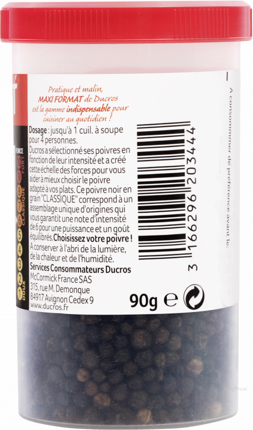 Ducros Poivre Gris Moulu 90 g : : Epicerie