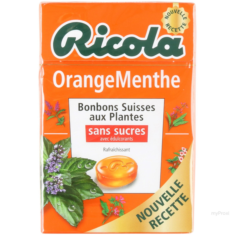 Ricola Gingembre Menthe Orange Bonbons aux herbes sans sucre 75g / 2.6