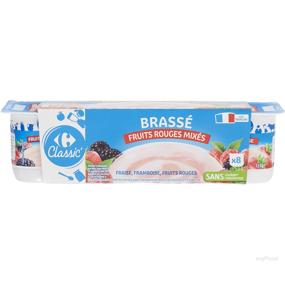 Yaourt fruits mixés brassé CARREFOUR CLASSIC