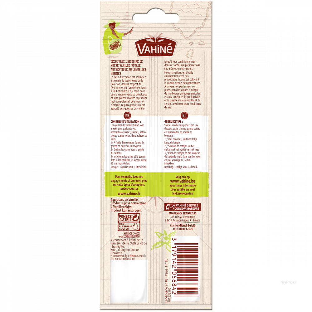 Vahiné - Gousses de vanille x2 - Supermarchés Match