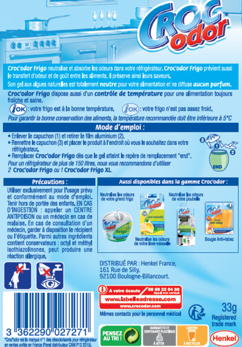 Désodorisant frigo Coco Frigo CROC'ODOR : le désodorisant de 33 g à Prix  Carrefour