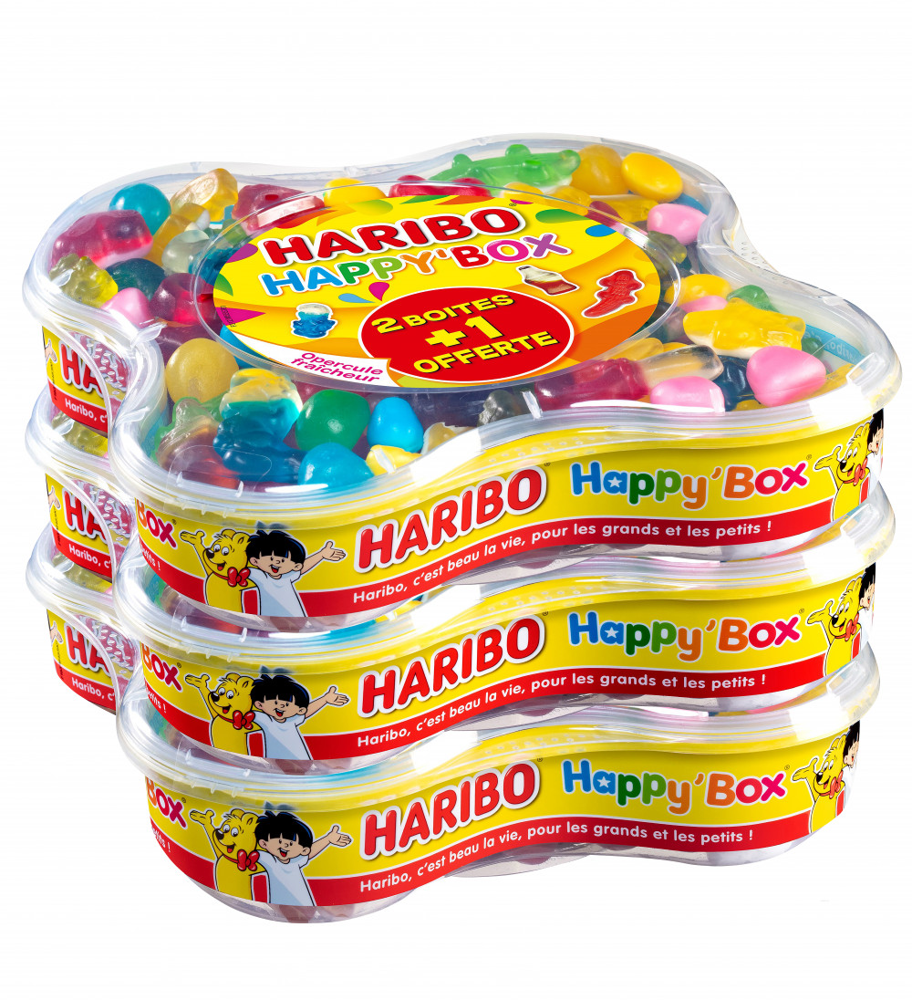016092-HARIBO BOÎTE DE 600G HAPPY BOX ASSORTIMENT DE BONBONS