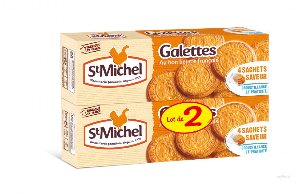 ST MICHEL St Michel Galettes au beurre 9x130g +3 offerts pas cher