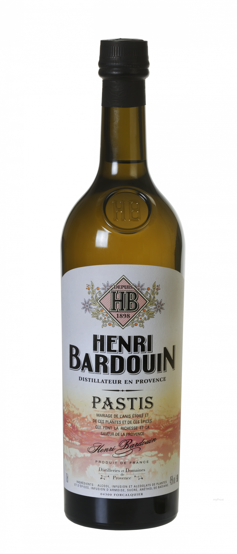 Spiritueux Pastis Henri Bardouin en bouteille