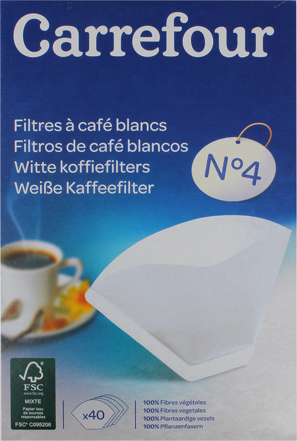 Filtre café papier 4 tasses #2 x40 - Autre